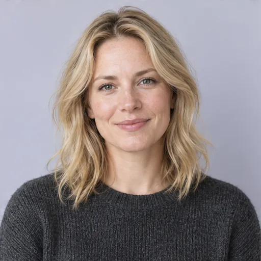AI-generated portrait of a made-up person, shown on Ava Williams’s example profile