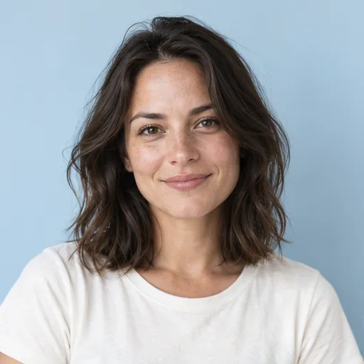 AI-generated portrait of a made-up person, shown on Nova Reed’s example profile